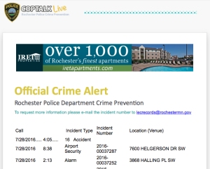 Sign Up for Crime Alerts